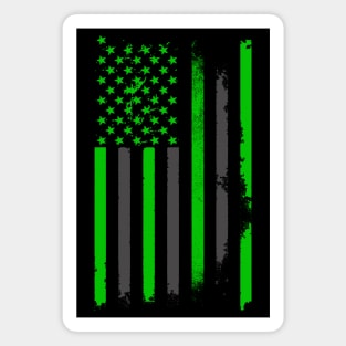 Green US Flag Magnet